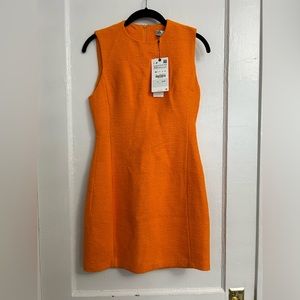 Zara Tweed Orange Dress